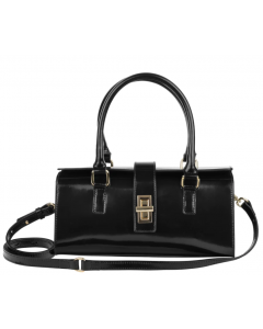 BRUSHBEAUTY LUXURY BAGS | CLAUDIA FIRENZE BLACK LEATHER BAG- SMALL